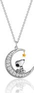 PEANUTS Snoopy Moon Cubic Zirconia Necklace, 18''