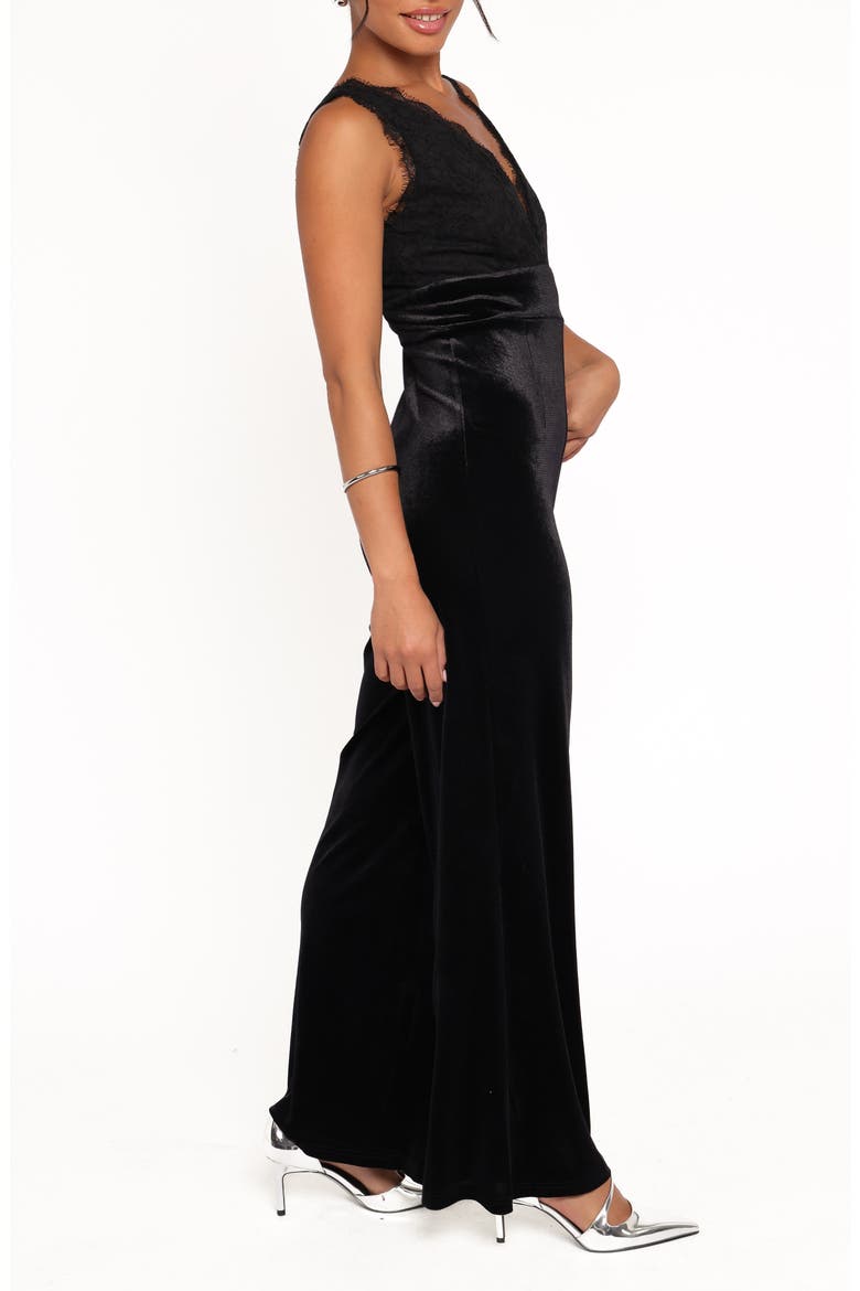 Eloise Lace Trim Wide Leg Jumpsuit, Alternate, color, BLACK VELVET