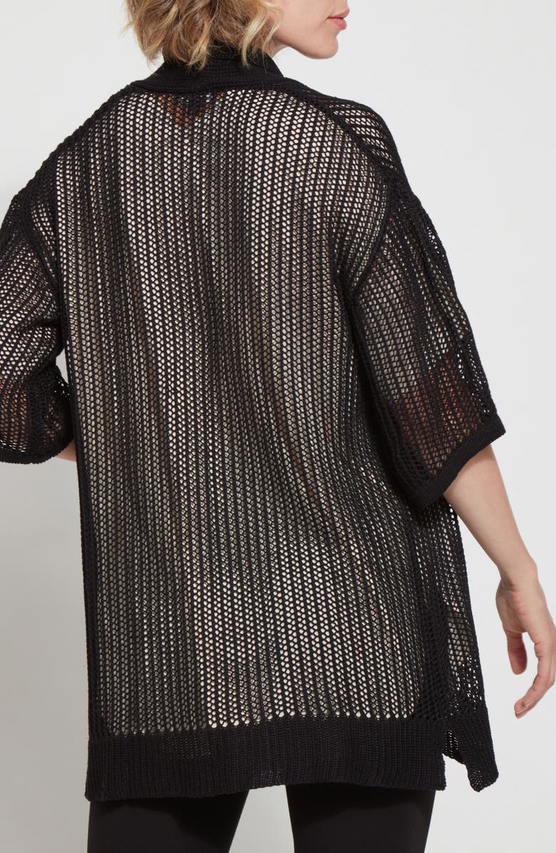 Lysse Amora Linen Mesh Duster, Alternate, color, Black