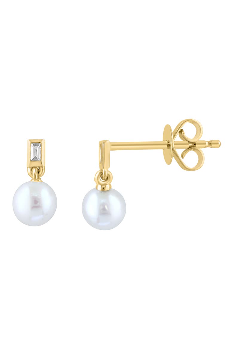 Diamond & Freshwater Pearl Drop Earrings, Alternate, color, WHITE