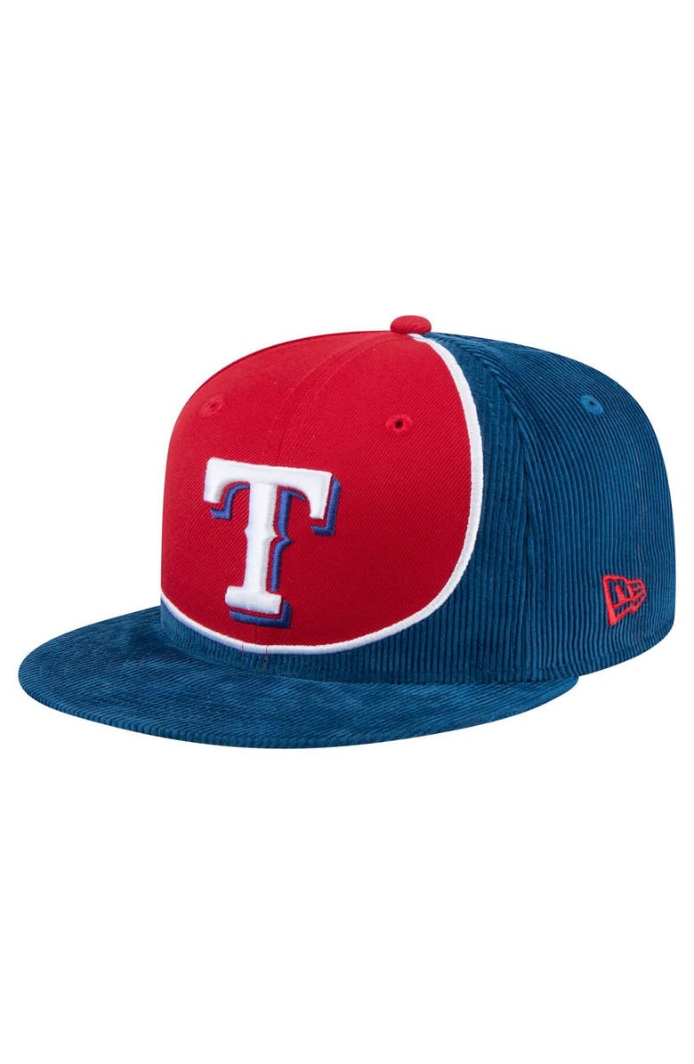 New Era Men's New Era Royal/Red Texas Rangers Retro Split Corduroy Snapback Hat, Main, color, Royal