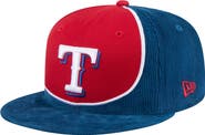 New Era Men's New Era Royal/Red Texas Rangers Retro Split Corduroy Snapback Hat