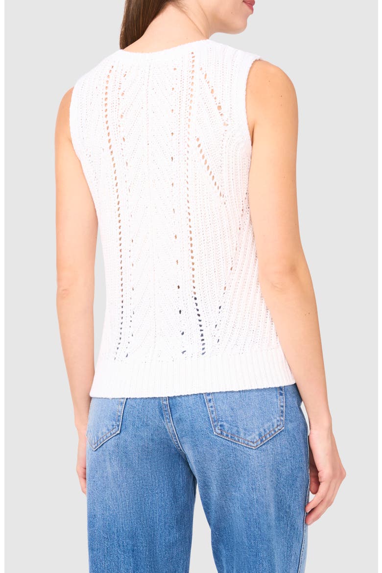 Open Stitch Sleeveless Sweater, Alternate, color, BRIGHT WHITE