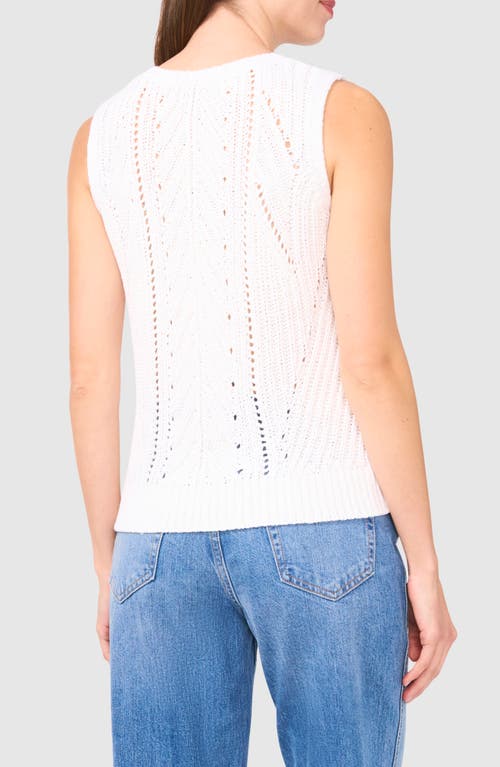 Halogenr Halogen(r) Open Stitch Sleeveless Sweater In Bright White