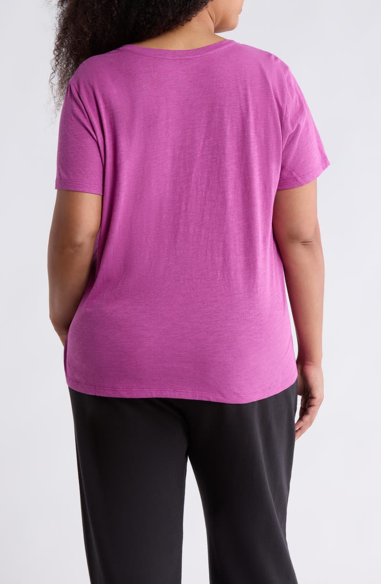 Eileen Fisher Easy Organic Cotton V-Neck T-Shirt, Alternate, color, Grape