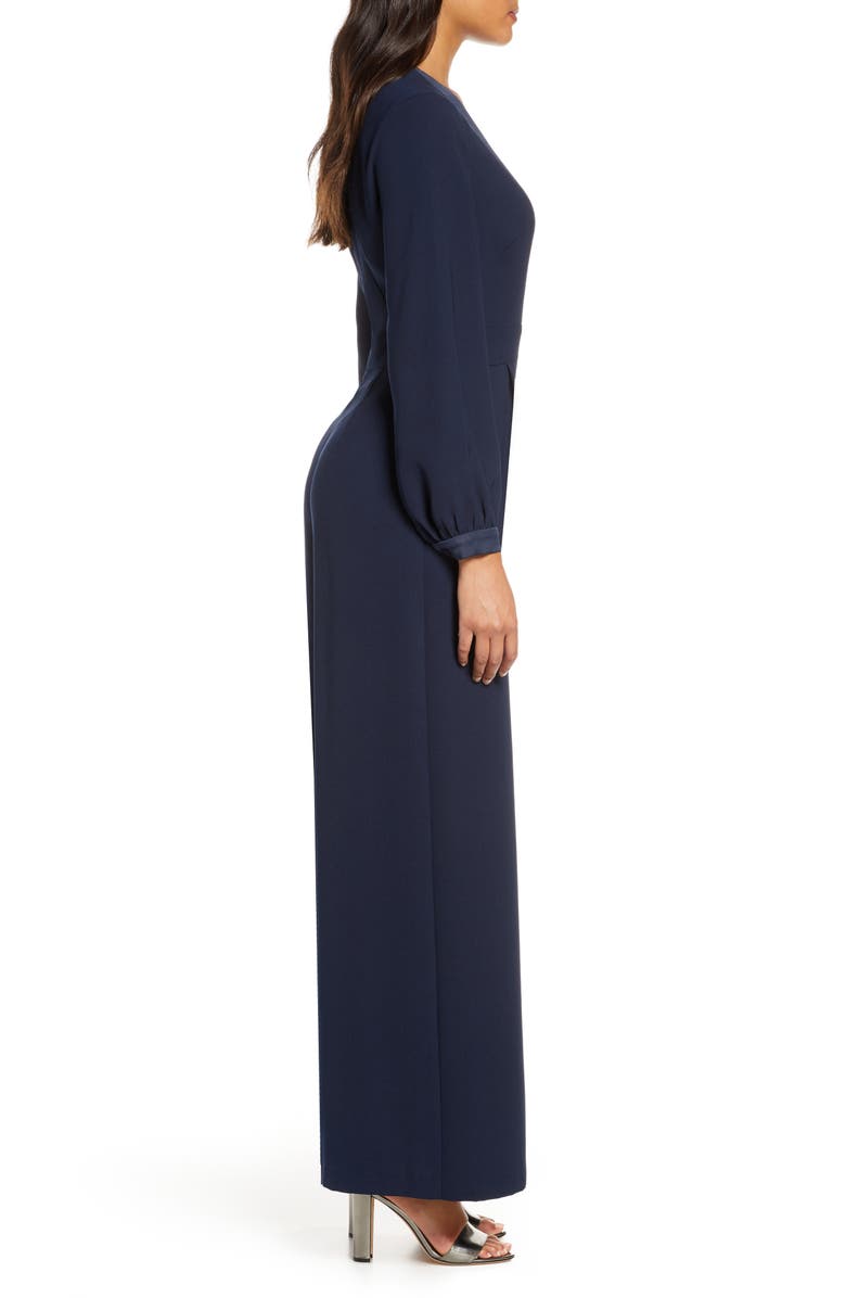 Eliza J Long Sleeve Wide Leg Jumpsuit, Alternate, color,