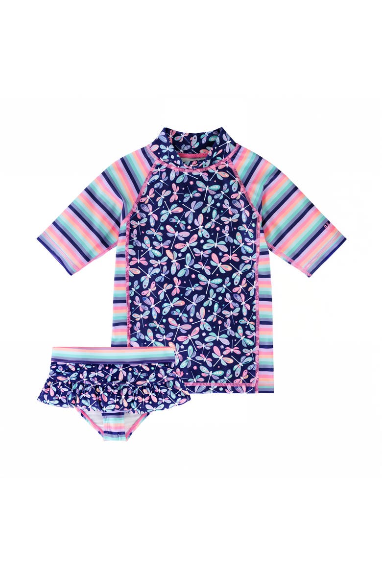 Short Sleeve Sunny Swim Set, Main, color, Darling Dragonflies