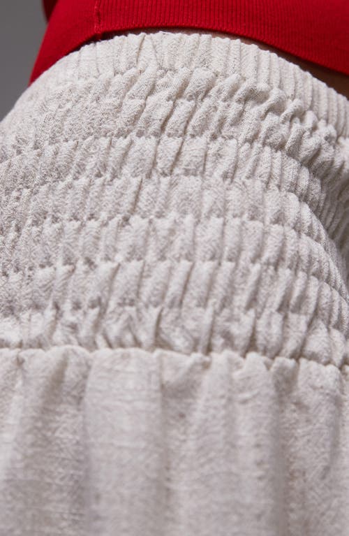 Topshop Smocked High Waist Miniskirt In Pattern