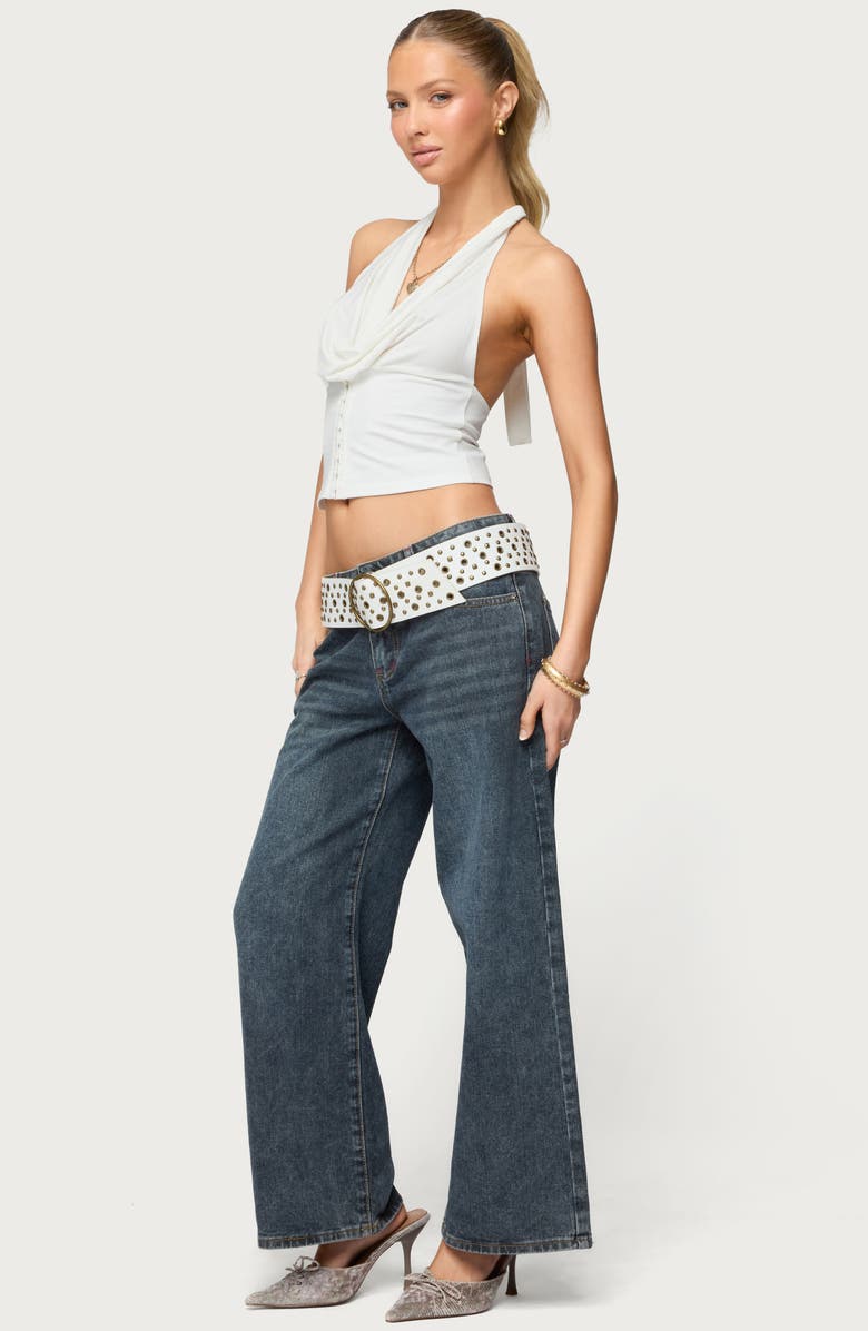 EDIKTED Crop Halter Top, Alternate, color, White