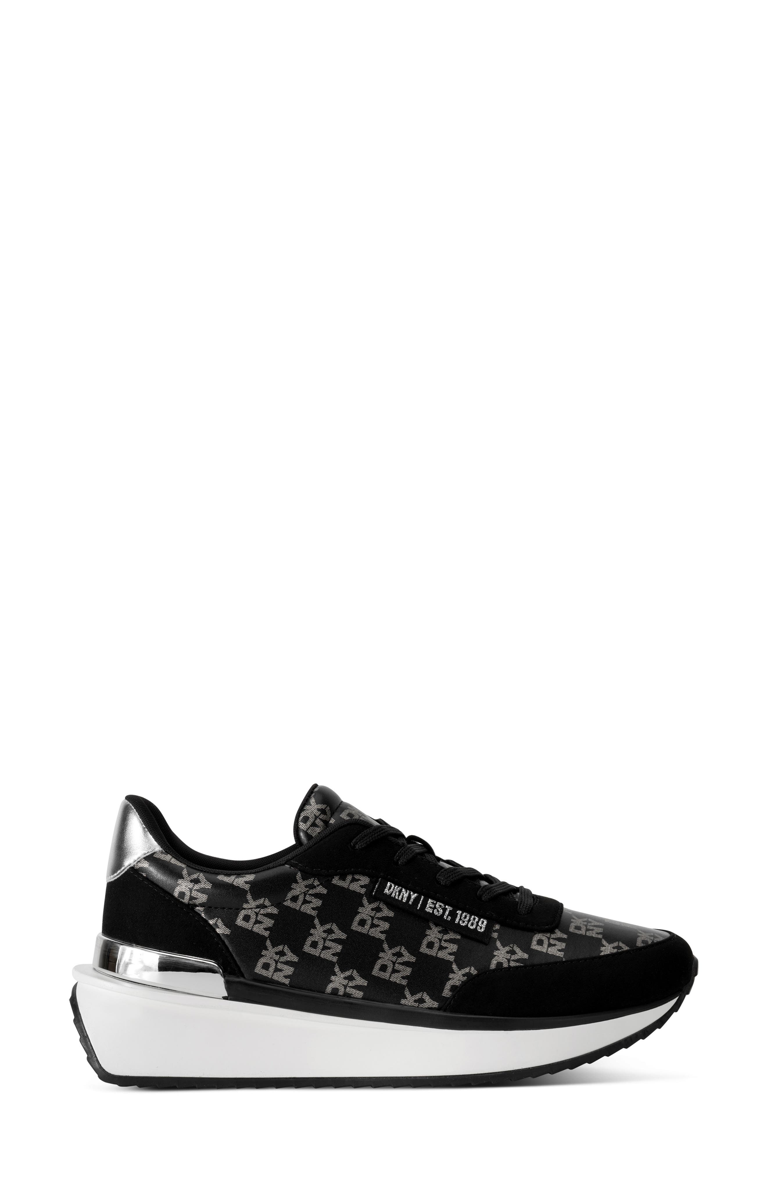 DKNY Aranae Sneaker, Alternate, color, Black/ Nickel