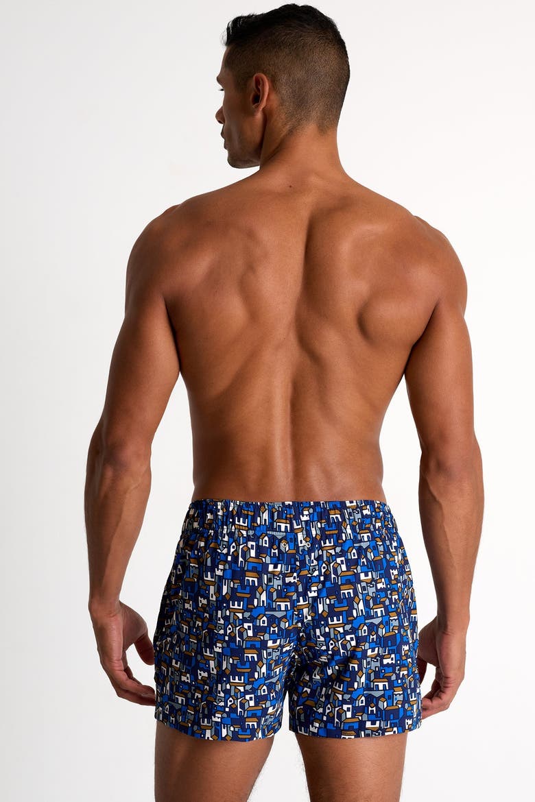 Short fit, stretch and quick dry swim trunks, Alternate, color, Print