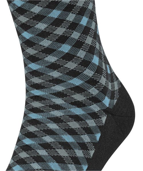 Falke Smart Check Dress Socks In Black