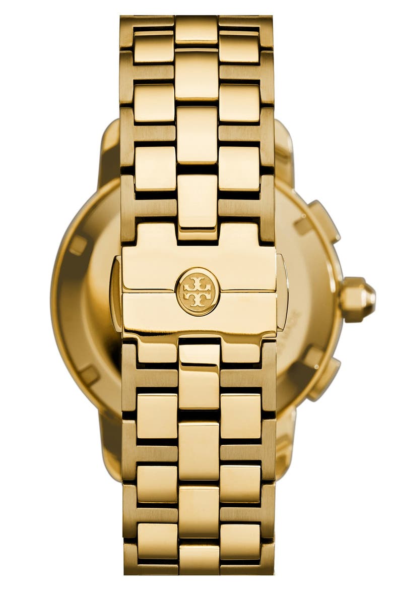 'Tory' Chronograph Bracelet Watch, 37mm, Alternate, color, GOLD/ NAVY