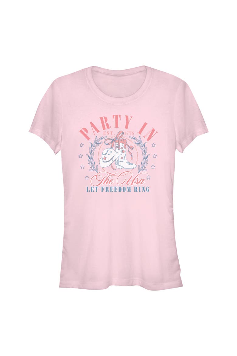 Juniors Lost Gods USA Let Freedom Ring T Shirt, Main, color, Light Pink