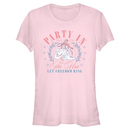 Lost Gods Juniors  Usa Let Freedom Ring T Shirt In Pink