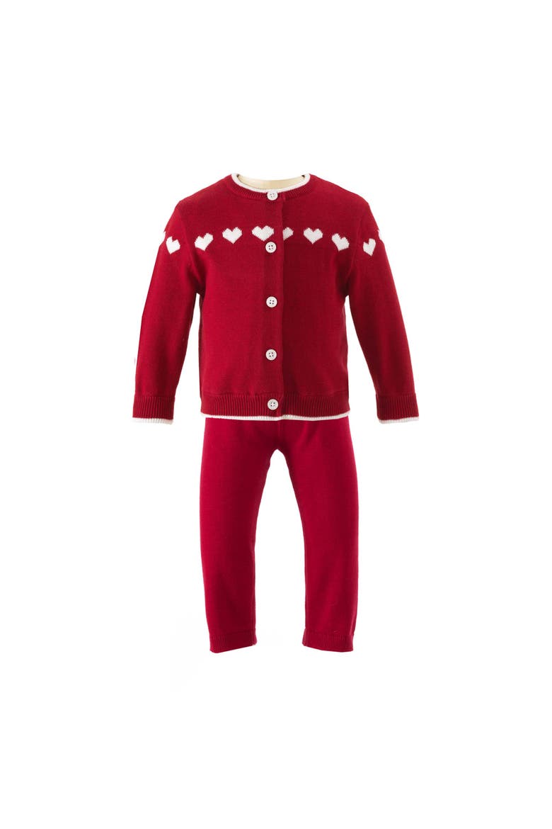 Heart Knitted Set, Main, color, Red