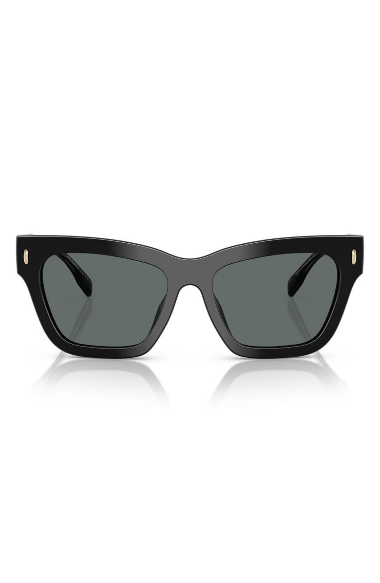 Tory Burch 54mm Polarized Cat Eye Sunglasses, Main, color, Black