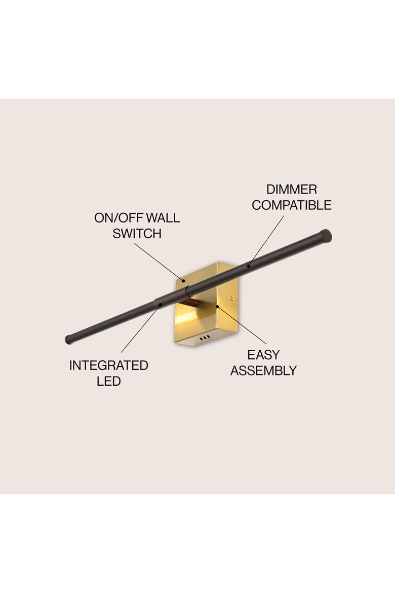 Makena Modern Minimalist Dimmable Integrated LED Metal Wall Sconce, Alternate, color, Bronze/Copper
