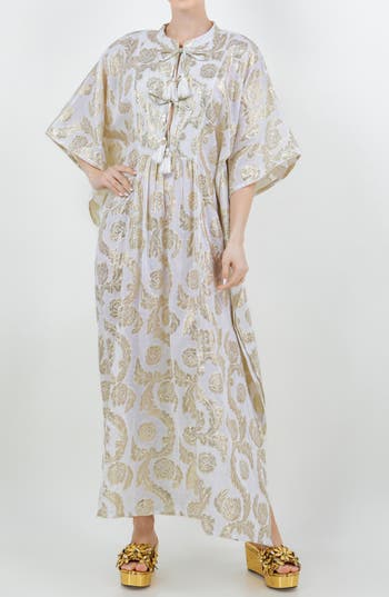 Meghan La Palm Springs Caftan Maxi Dress In Seashell Gold