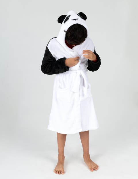 Kids Printed Fleece Hooded Robe