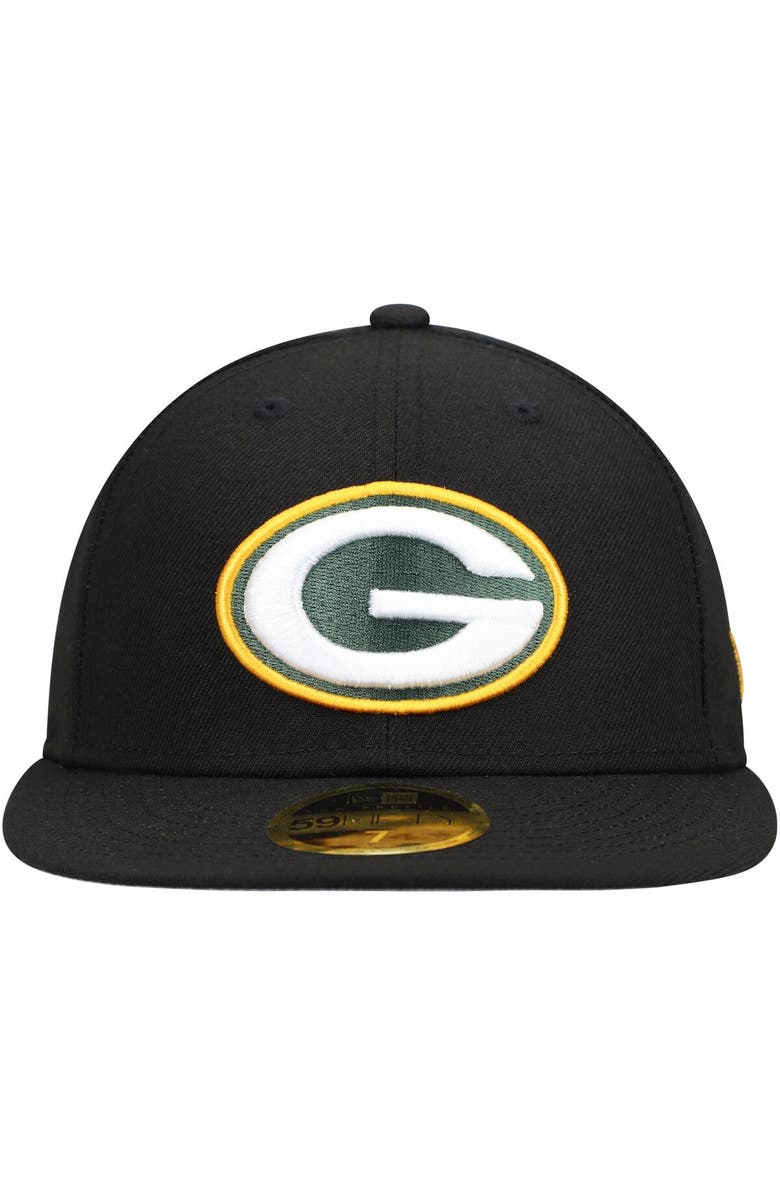 New Era Men's New Era Black Green Bay Packers Omaha Low Profile 59FIFTY Fitted Hat, Alternate, color,