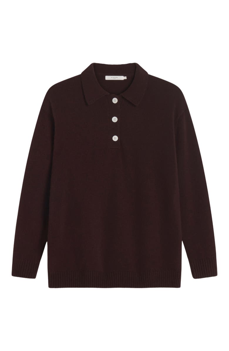 Almina Concept Polo Wool Sweater, Alternate, color, Dark Brown