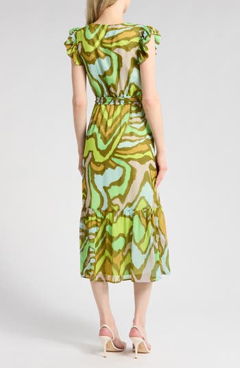 Landscape Cap Sleeve Maxi Dress