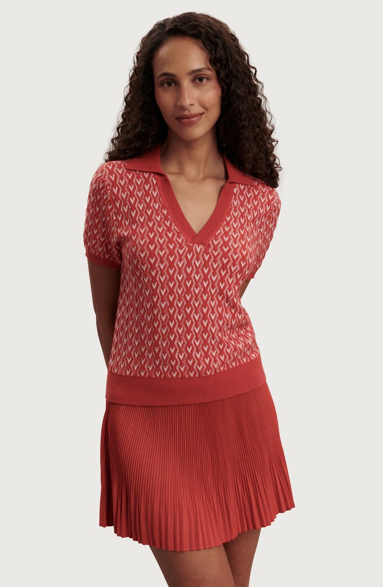 Varley Ezrella Polo Sweater, Alternate, color, Baked Apple