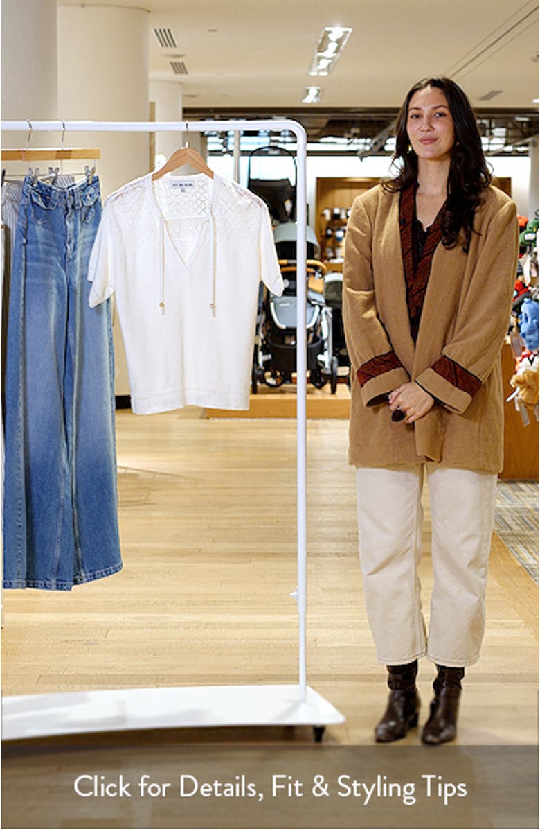 Tie Neck Pointelle Top, sales video thumbnail