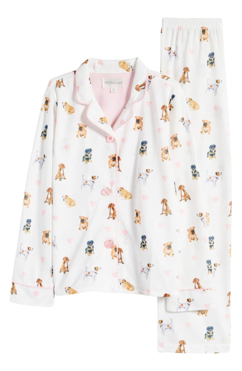 PJ Salvage Kids' Relaxed Fit Print Jersey Pajamas, Main, color,