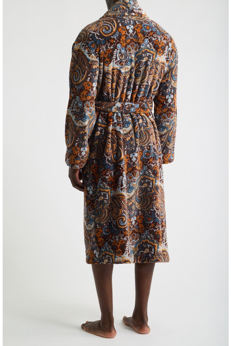 High Note Skull Print Plush Shawl Robe, Alternate, color, FALL