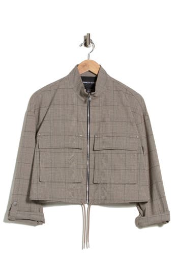 Kenneth Cole Flap Pocket Jacket In Safari Tan Multi