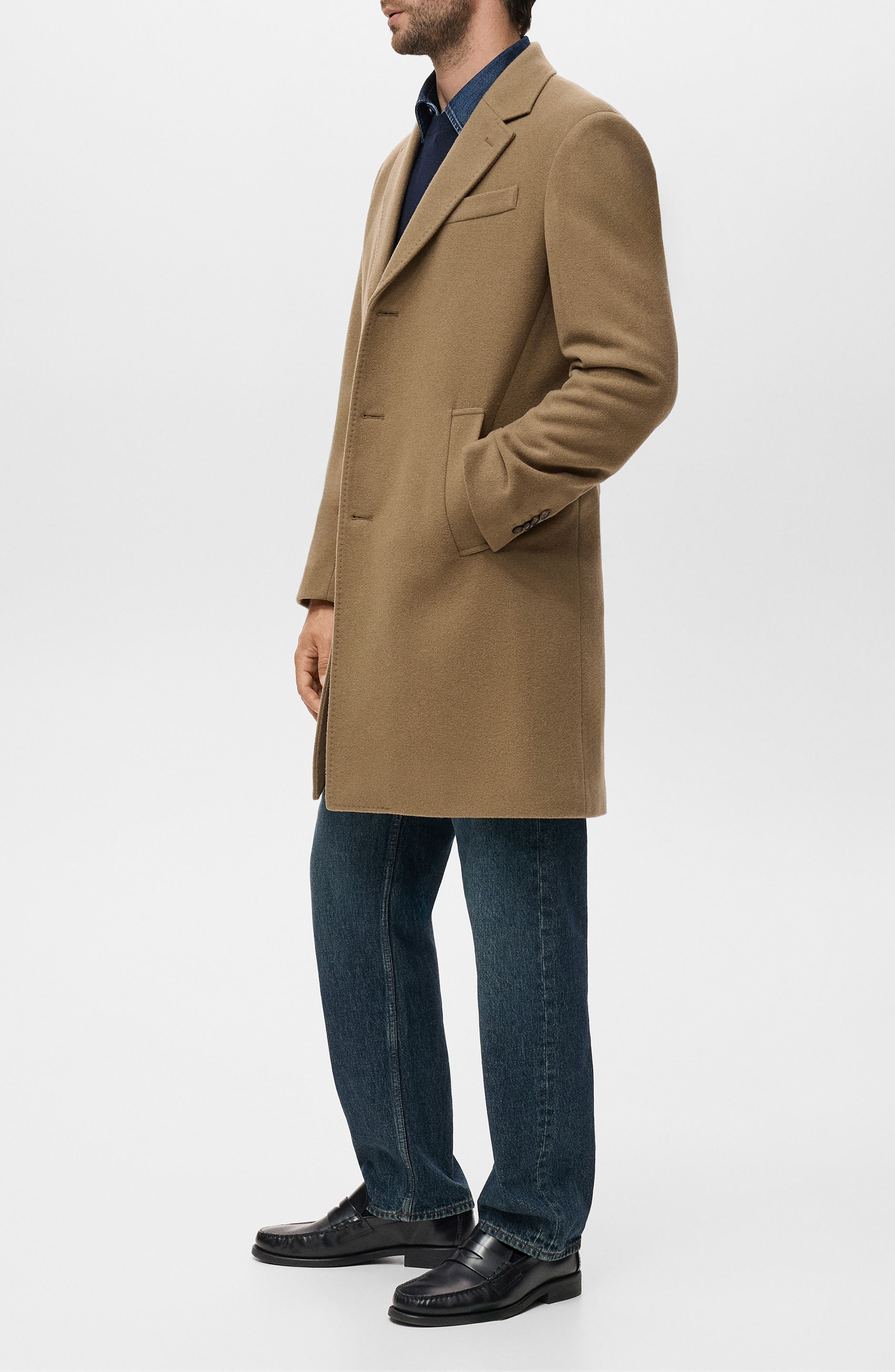 Slim Fit Wool Blend Overcoat - image 2