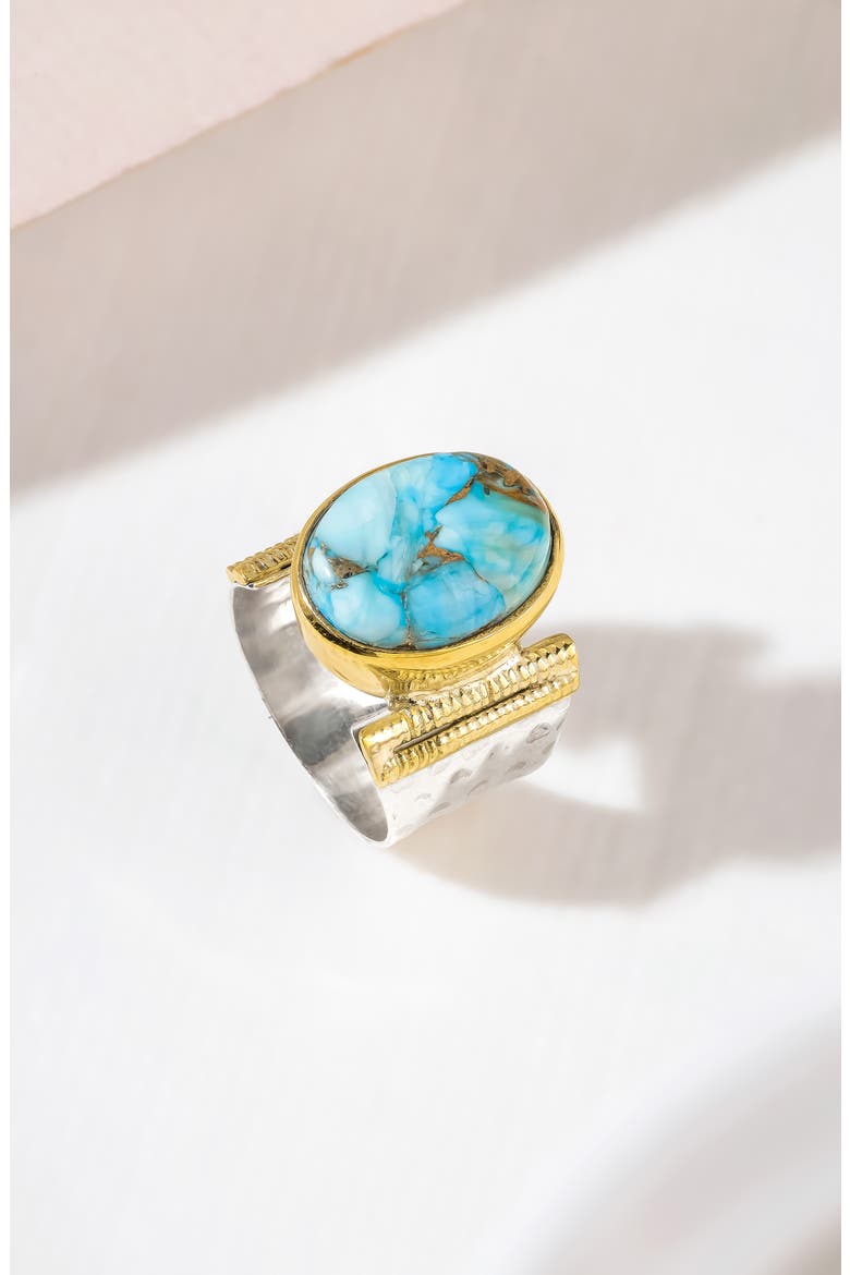 Oval Gemstone Ring, Alternate, color, TURQUOISE