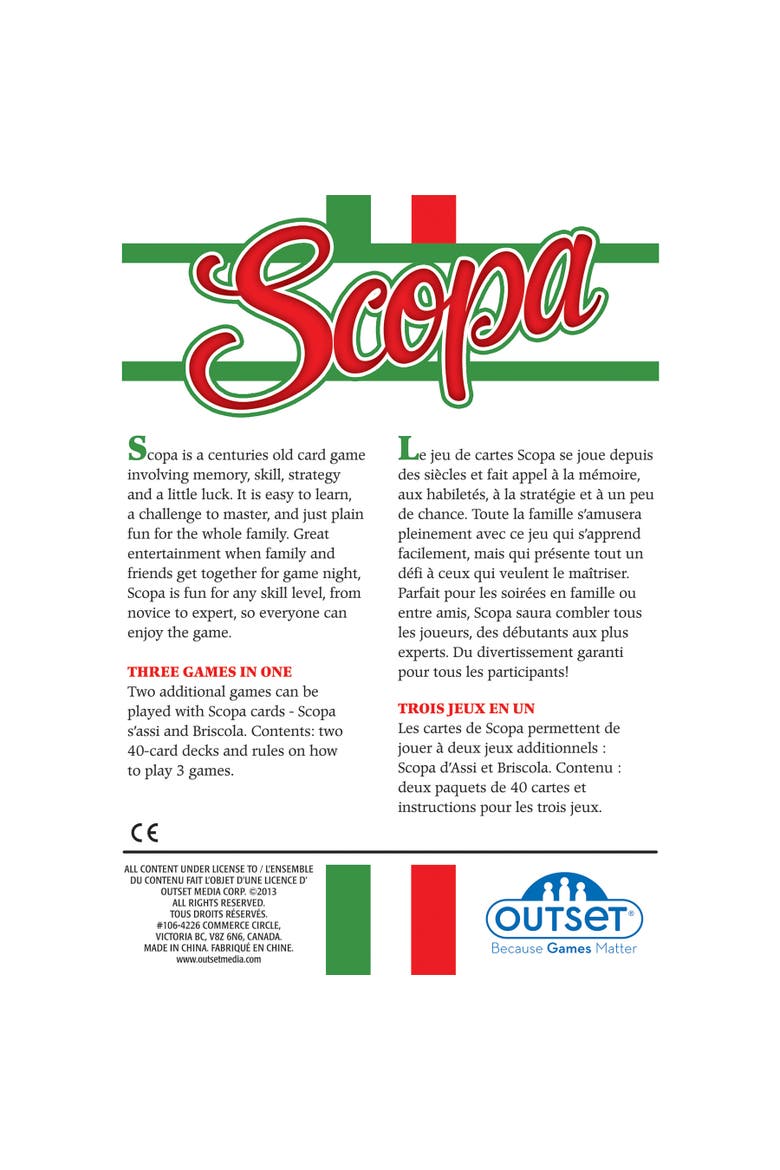Scopa The Traditional Italian Card Game, Alternate, color, Multicolored