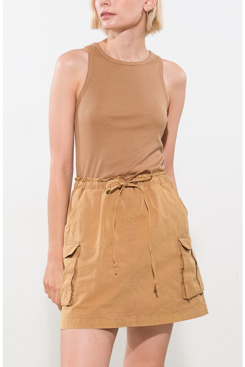 Mixed Media Tank Dress, Alternate, color, CAMEL