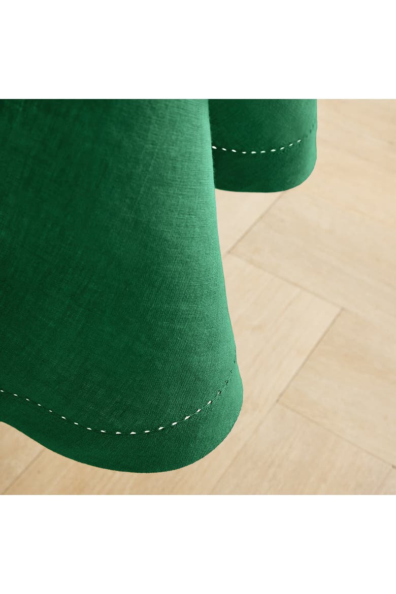 Linen Round Tablecloth - Sonoma Hemstitch, Alternate, color, Green