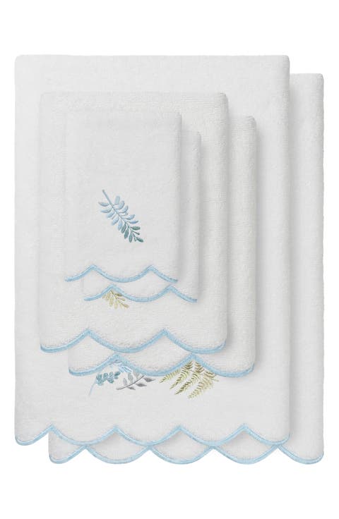 Fern Toss Scalloped 6-Piece Embellished Towel Set