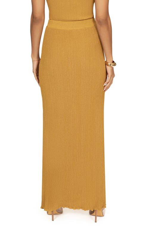 Jluxlabel Serena Metallic Rib Knit Camisole & Skirt Set In Yellow