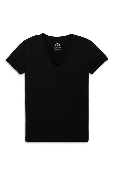Adult Classic Slub V-Neck Tee (Women's Fit)