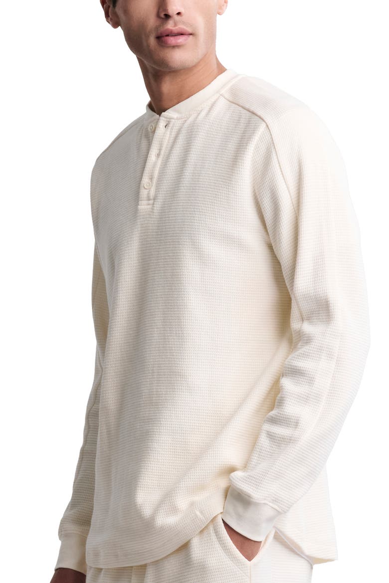 Waffle Knit Thermal Henley, Alternate, color, CREAM