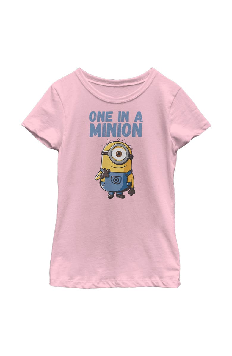 Despicable Me Girl's Despicable Me Cute One in a Minion  Graphic T-Shirt, Alternate, color, Light Pink