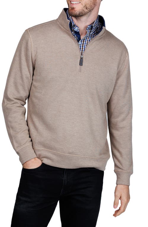 Tailorbyrd French Rib Quarter Zip Sweater In Animal Print