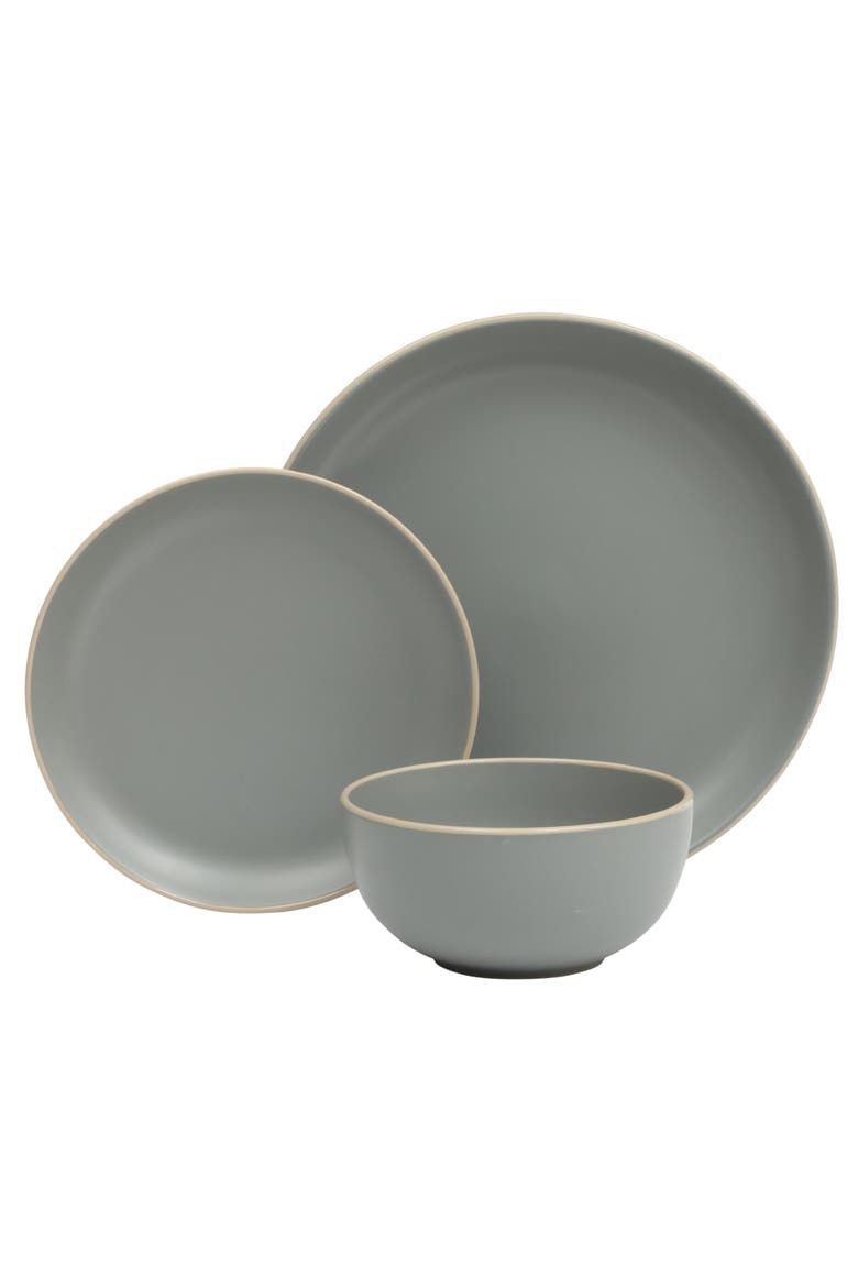 Rockaway 12-Piece Stoneware Dinnerware Set, Alternate, color, Matte Grey