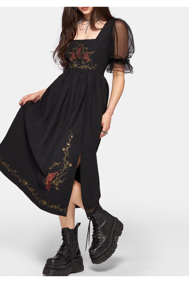 Phoenix Midi Dress, Alternate, color, Black
