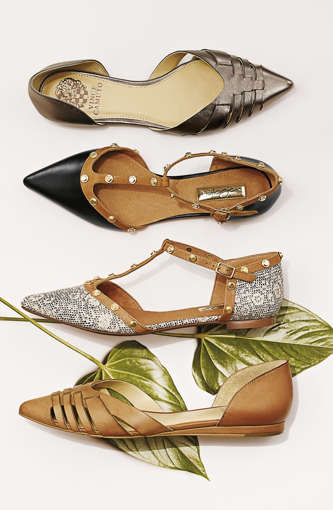 Vince Camuto 'Hallie' Woven Leather d'Orsay Flat, Alternate, color, 