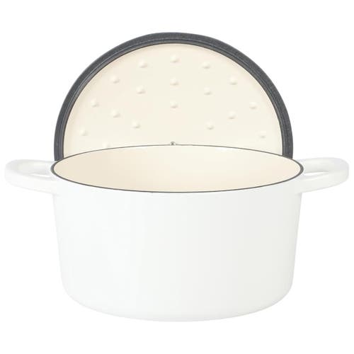 Crock-pot Crockpot 7 Quart Round Enameled Cast Iron Dutch Oven With Lid In White