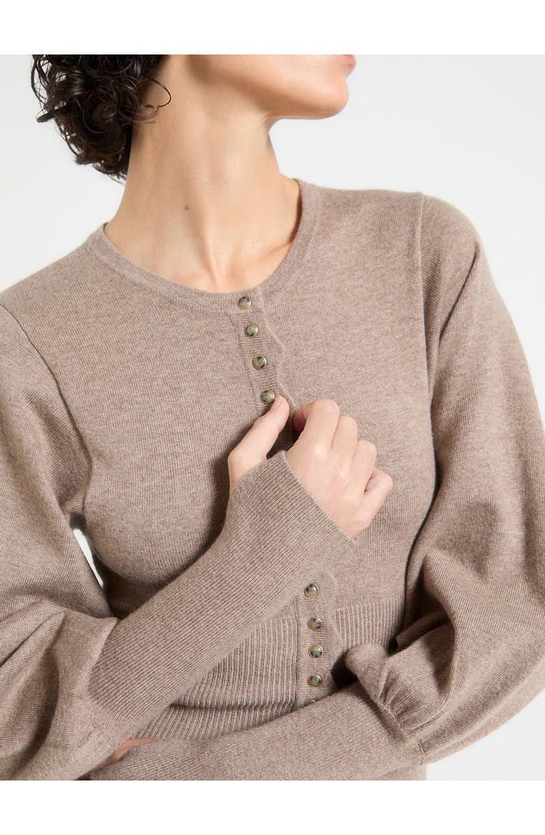 Manière De Voir Michele Knitted Scallop Hem Playsuit, Alternate, color, Taupe