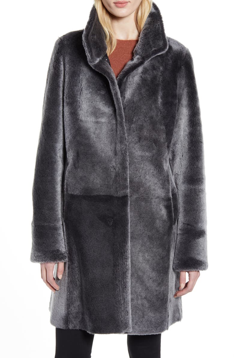 HiSO Reversible Genuine Shearling Coat, Alternate, color, Black