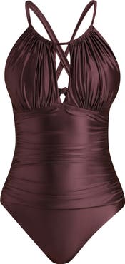 La Blanca Earth High Neck One-Piece Swimsuit